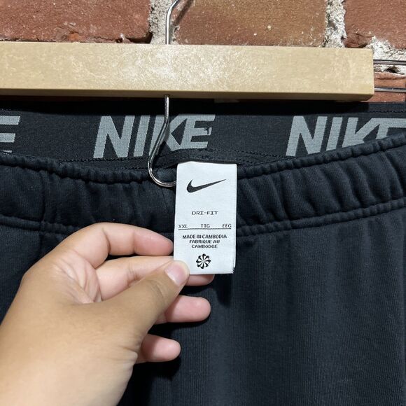 Nike Men's Swoosh Sweatpants Standard Fit Black/White CU6776-010 2XL - Picture 2 of 4